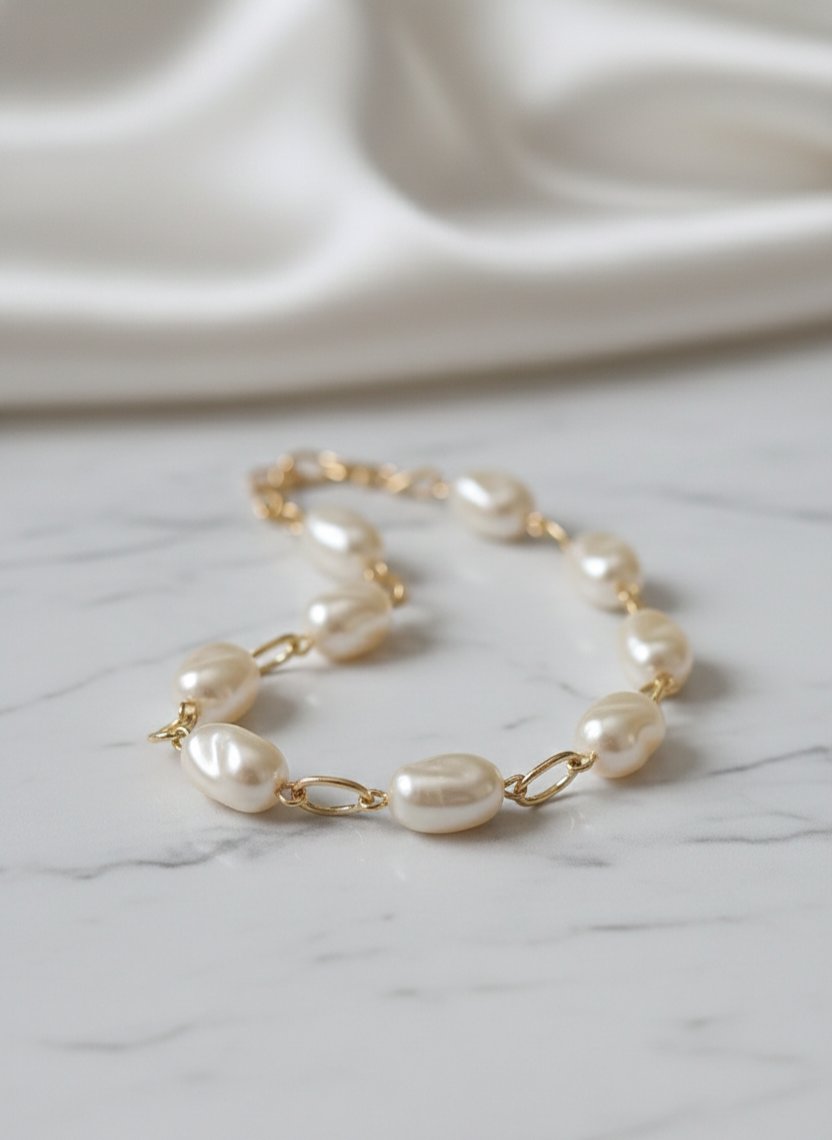 Pulseira de Pérolas Barrocas