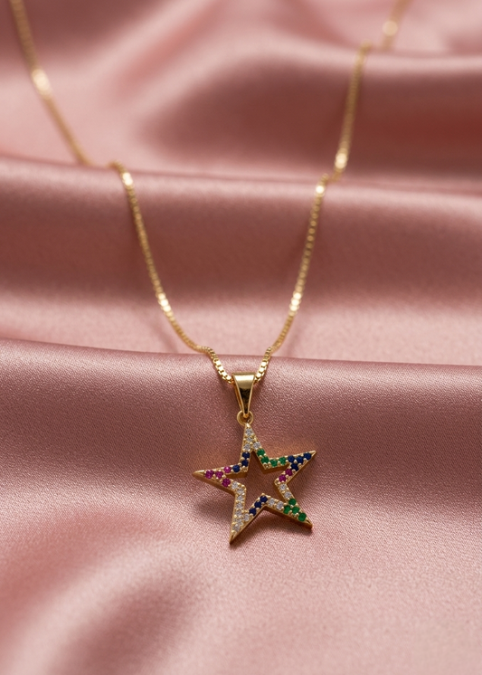 Colar estrela colorida