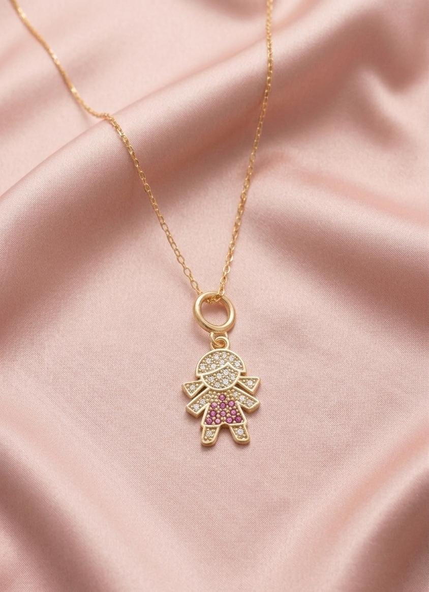 Colar menina rosa