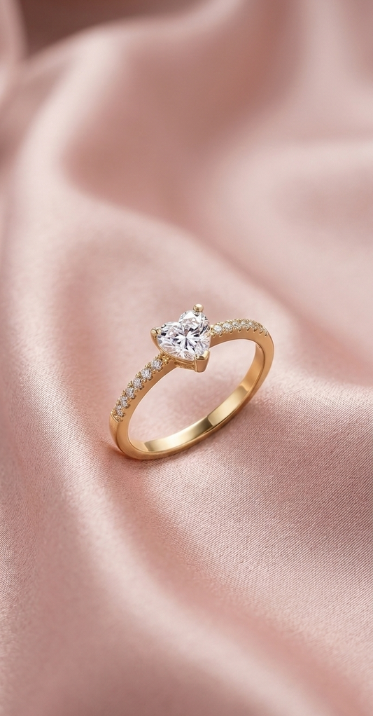 Anel coração cristal