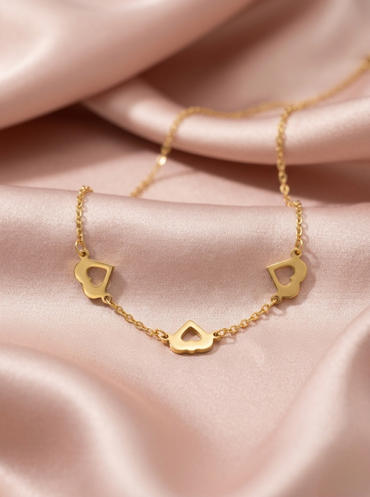 Colar longo coração