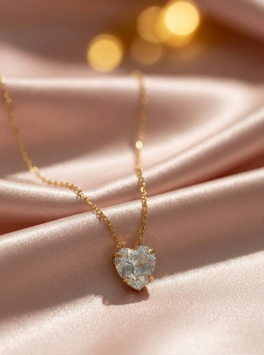 Colar coração cristal